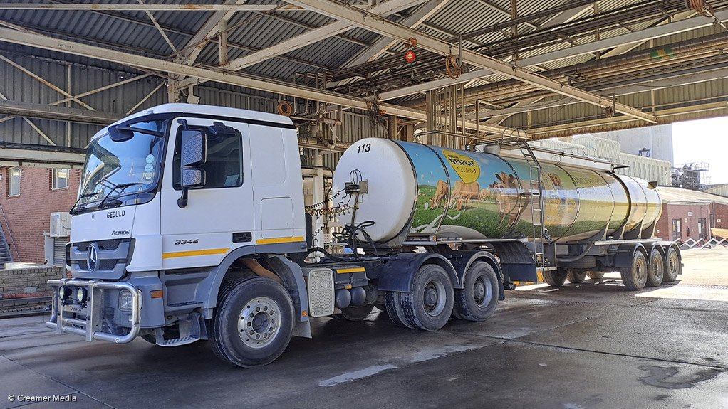 An image showing a Nestlé dairy tanker 