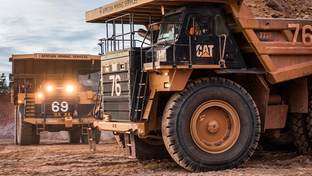 two dump trucks onsite