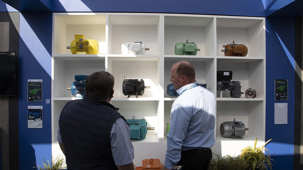 A display of WEG electric motors