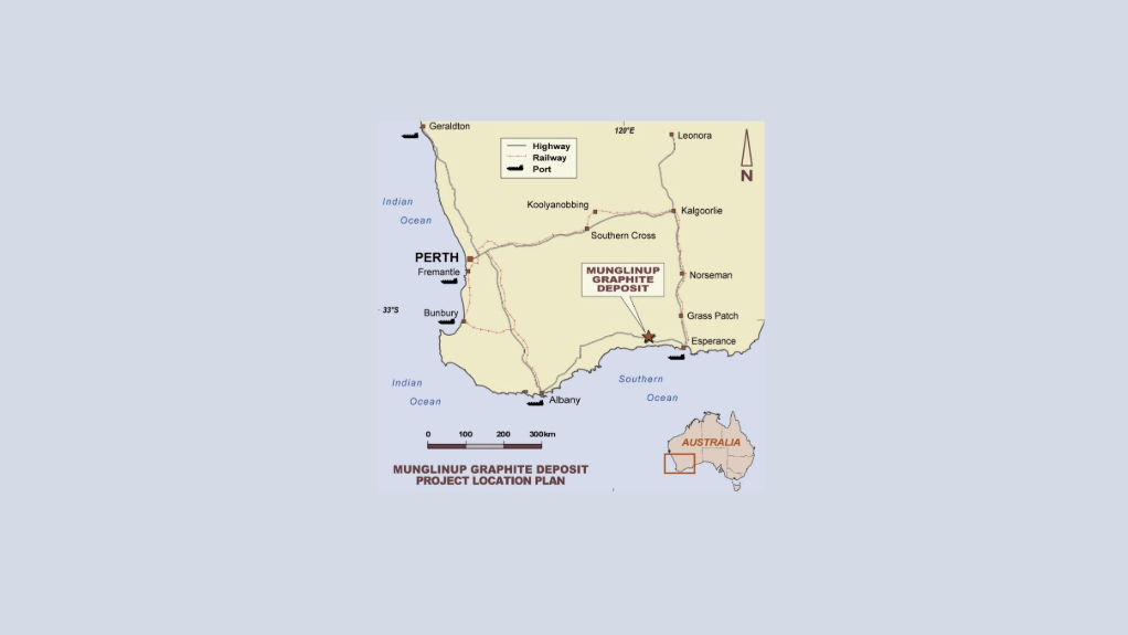 Location map of the Munglinup project, in Australia