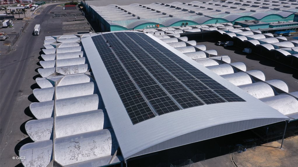 Image of the solar installation at the Cape Town market
