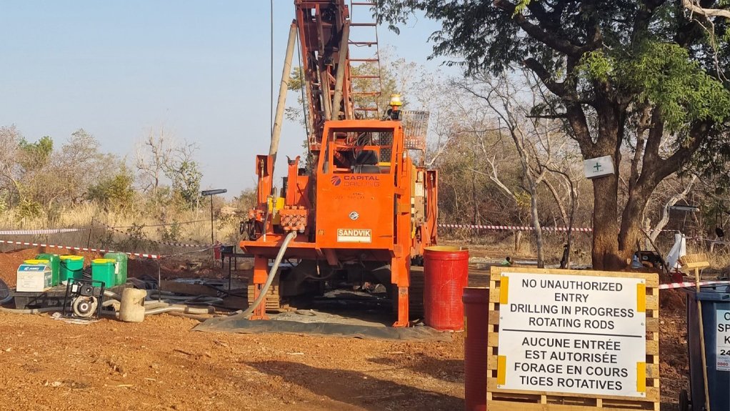 RIGS ON SITE Exploration at Oriole Resources Bakassi Zone 1 (pictured) will involve a planned 7 060 m worth of drilling in 62 holes, which will initially comprise infill and extensional drilling