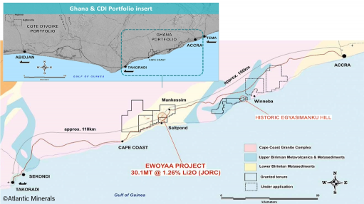 Location of Ewoyaa lithium deposit