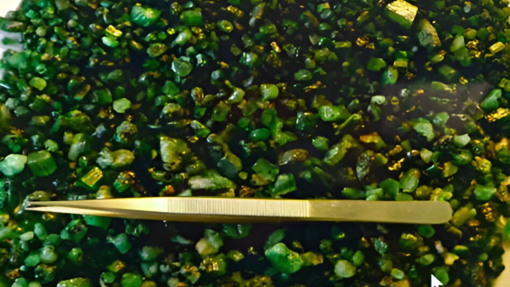 Emeralds recovered at the Gravelotte mine