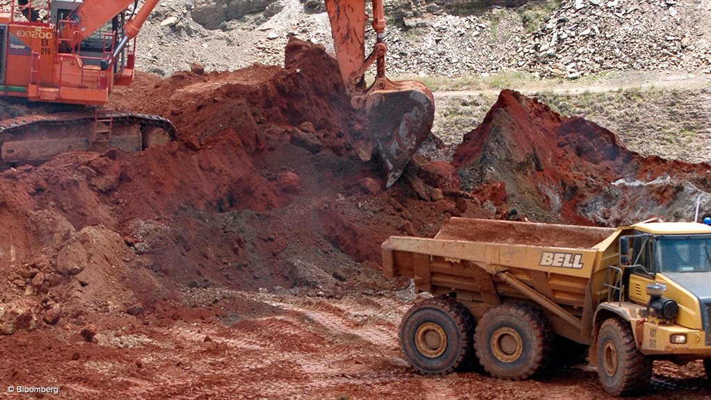 Mining equipment in operation at the Konkola Copper Mine