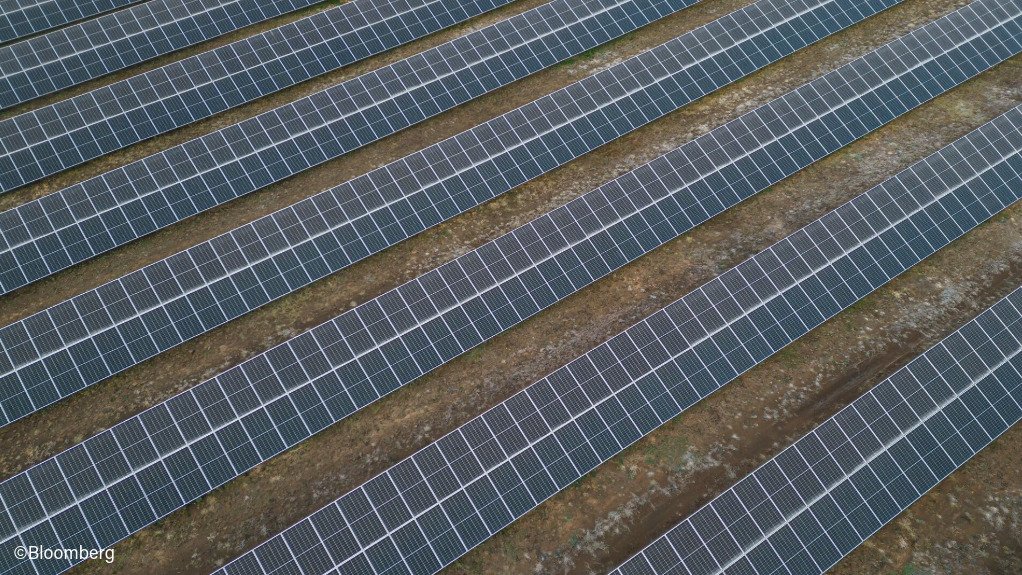 Rows of solar PV panels at a South African project