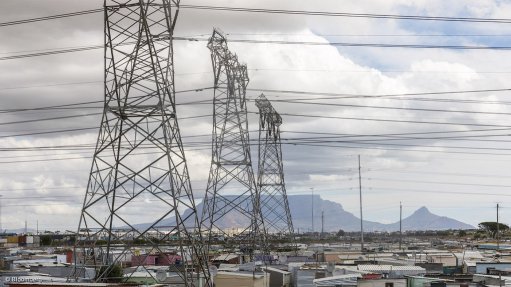 Power lines over an informal settlement