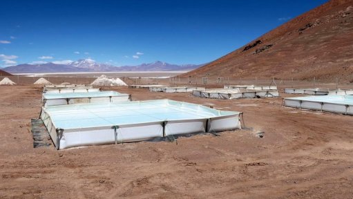 Evaporation ponds at Codelco's Maricunga salt flat in Chile