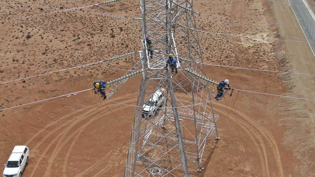 workers working on transmission lines