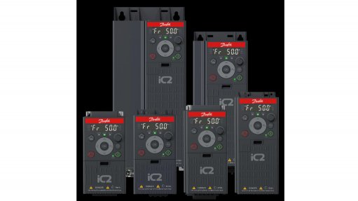 all of the Danfoss iC2-Micro Drive range positioned on a black backdrop