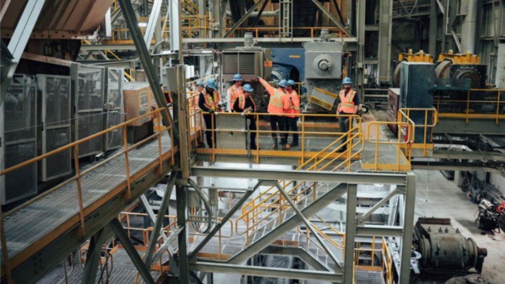 Members of the Winsome team inspecting the Renard processing facilities.