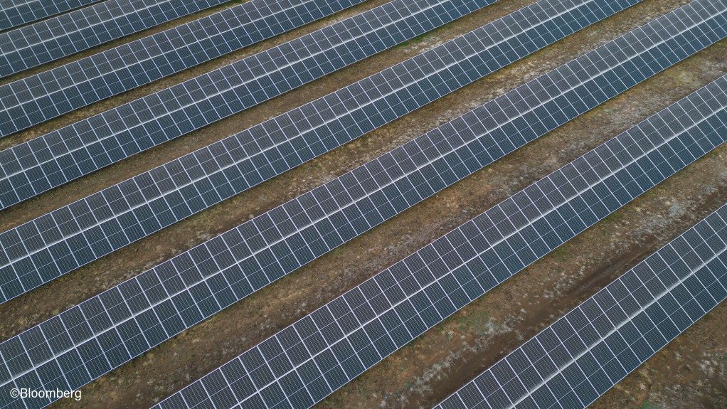 Rows of solar panels