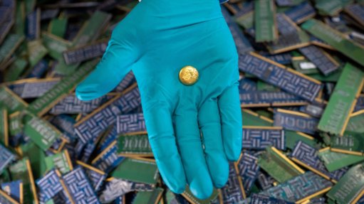 Gold recovered from e-waste