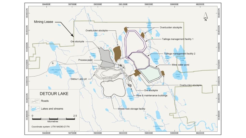 Detour Lake surface plan map