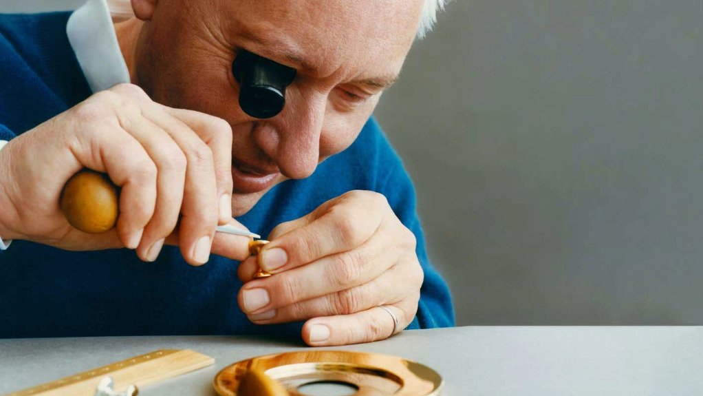 Jewellery being made from recycled gold