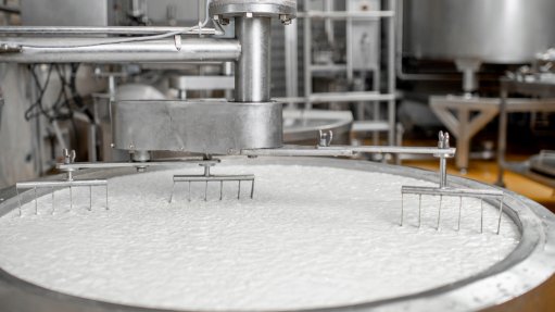 The above image depicts milk going through the fermentation process