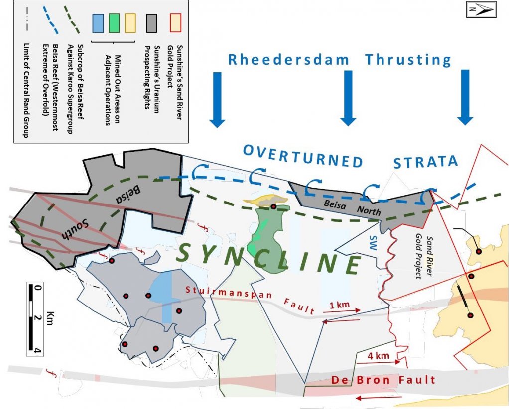 A map indicating the location of the Beisa North and South projects 