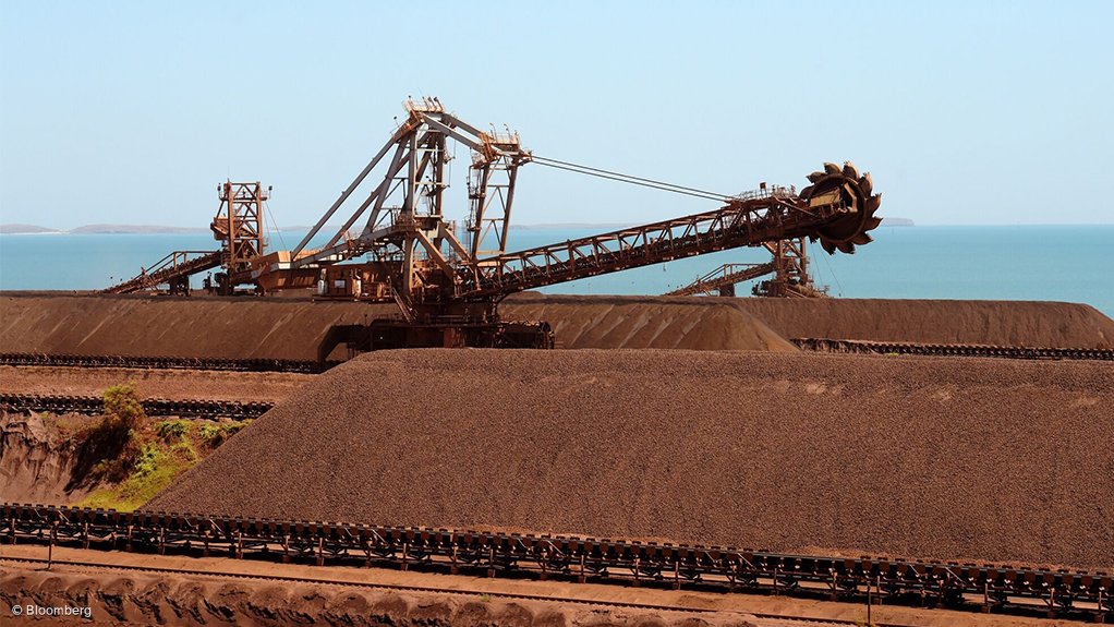 Iron-ore stockpiles in Australia