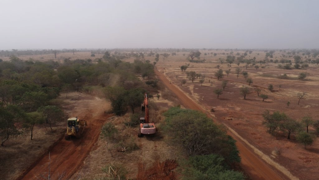 Drill rig at the Kiaka gold project