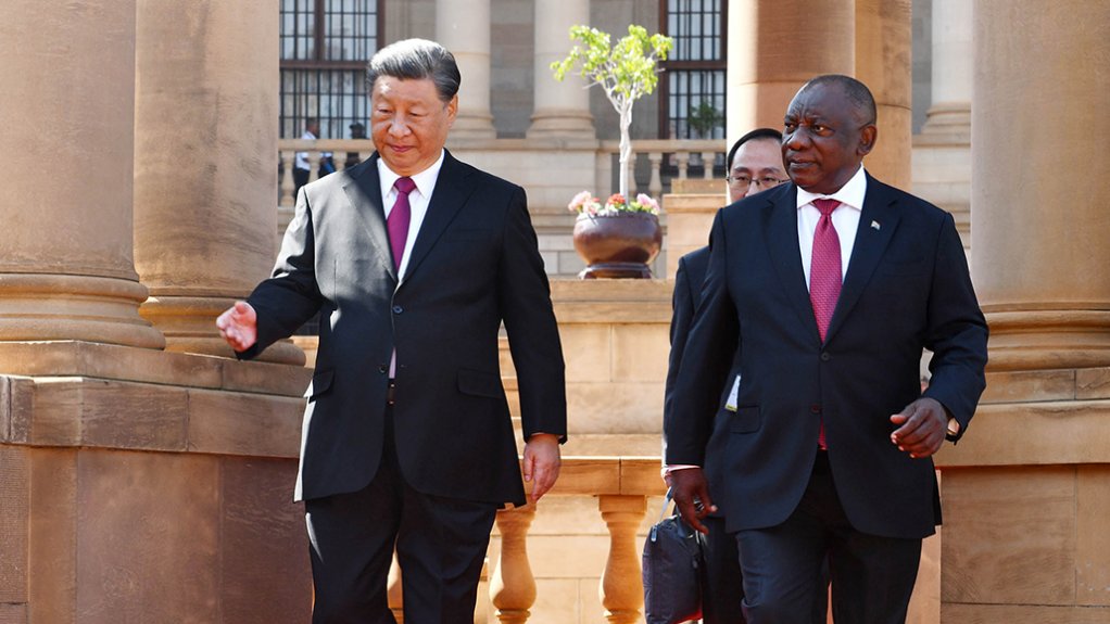 President Xi Jinping and President Cyril Ramaphosa during the Chinese leader's State visit to South Africa last year