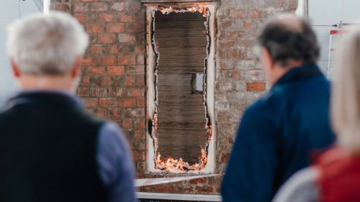 Fire door burn test at Ignis Fire Testing