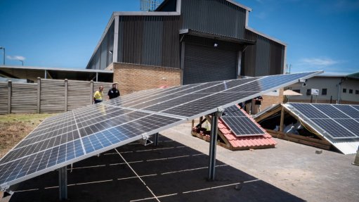 An image of solar panels installed for a manufacturer