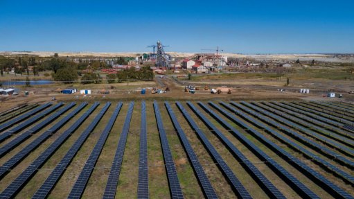 a full view of Pan African Resources Gold operations and solar installation