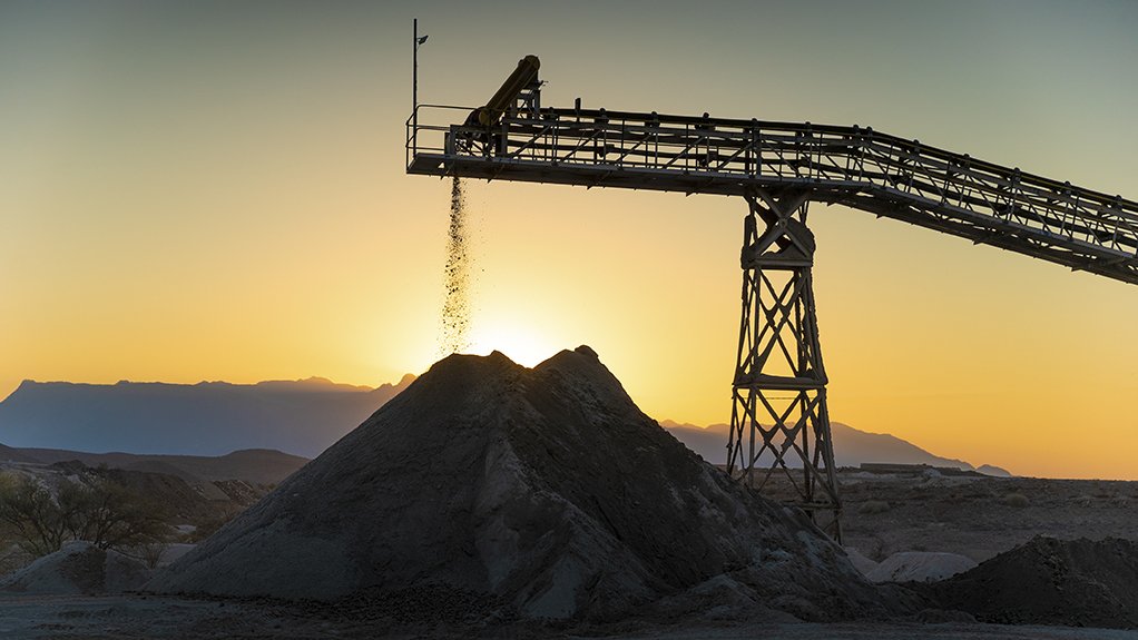 sunset at Uis tin mine in Namibia