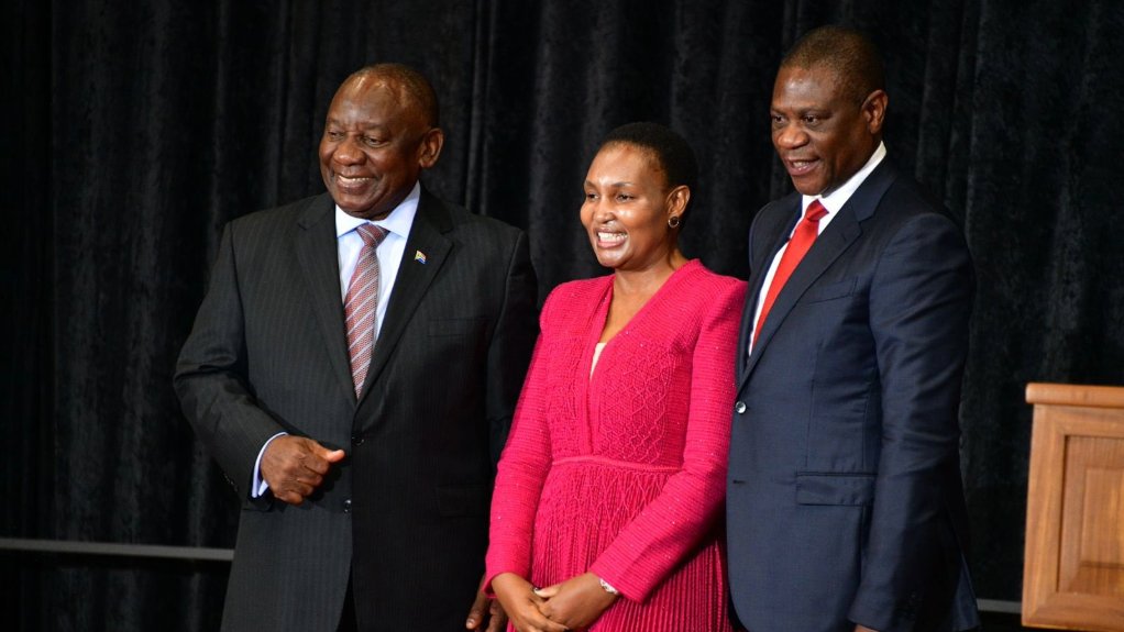 President Cyril Ramaphosa, Minister Thembi Simelane, Deputy President Paul Mashatile