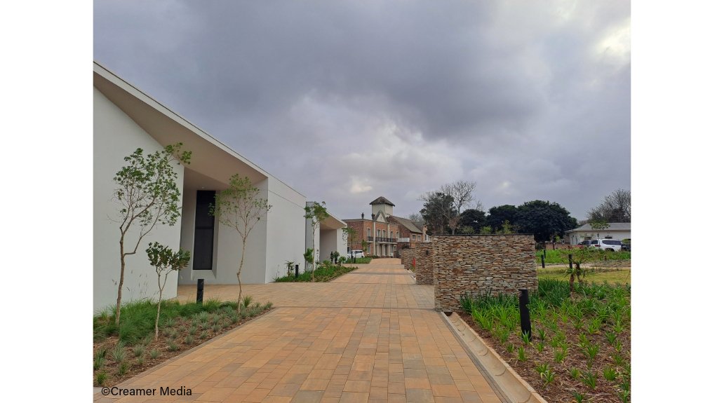 An image showing the new buildings next to the manor 