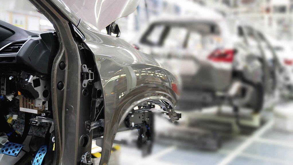 Vehicles on an assembly line