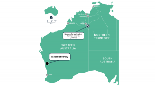 Location map of the Browns Range project