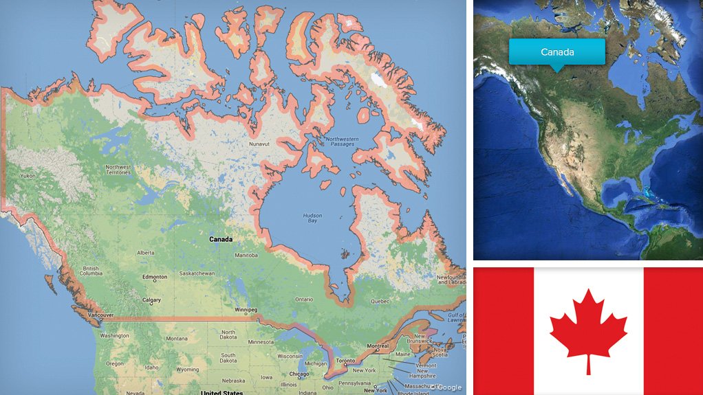 Canada map/flag