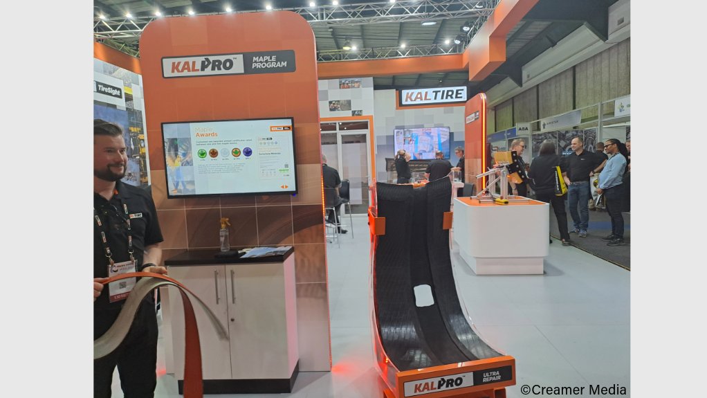 An image showing Kal Tire's Maple Program and Ultra Repair display at Electra Mining Africa 