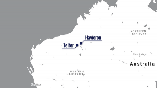 Location map of the Telfer and Havieron mining projects