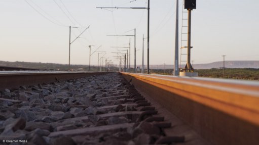 Rail line closeup