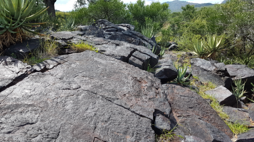 An outcropping at the Steelpoortdrift project