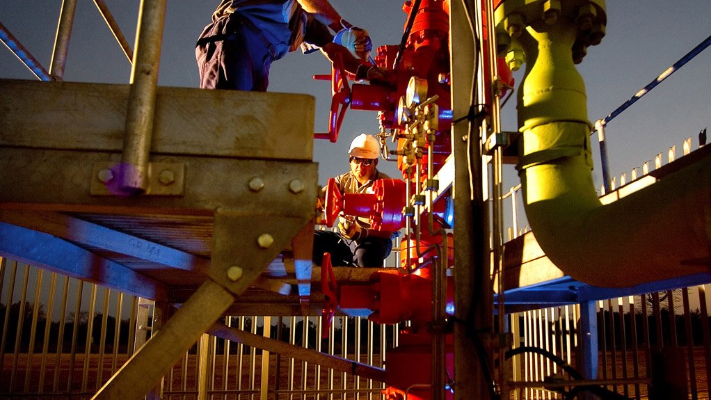 An image of a wellhead at Sasol's Temane operations in Mozambique