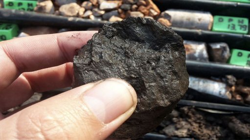 Image of a piece of drill core from the K. Hill project