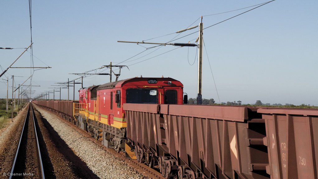 Iron-ore being railed to port