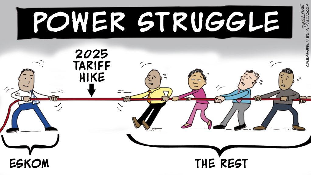 TARIFF TUG OF WAR: With the official release of Eskom’s allowable revenue application, which confirms that it is indeed seeking a hefty 36% hike next year, all eyes will now turn to the National Energy Regulator of South Africa. The upcoming public hearings in November and December are likely to be robust and hostile, particularly for Eskom, which won’t receive much support, if any, even from government.
