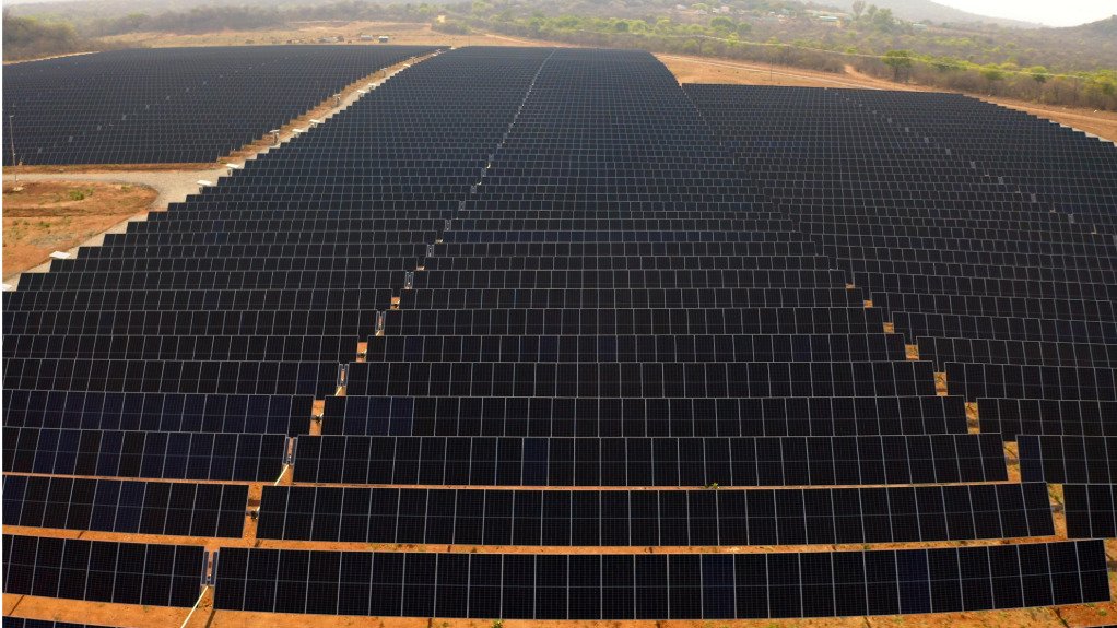 The solar power plant that supplies the Blanket gold mine in Zimbabwe