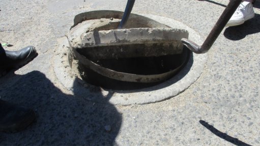 Image of a damaged manhole cover in Cape Town