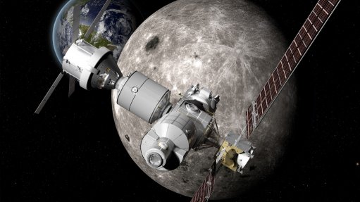 satellite in space near moon