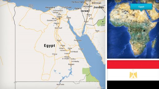 Image of map/flag of Egypt