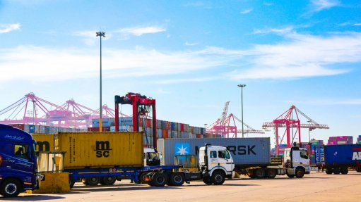 An image showing the Durban’s container terminal's truck check point 