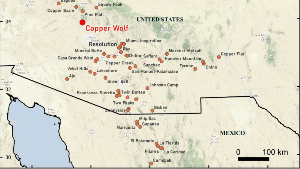 The Laramide porphyry copper belt in the southwest US and northern Mexico.