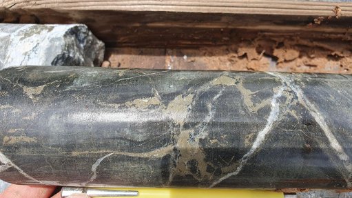 Drill core sample on copper project