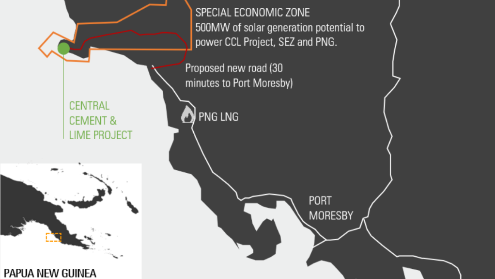 Location map of the Central lime project