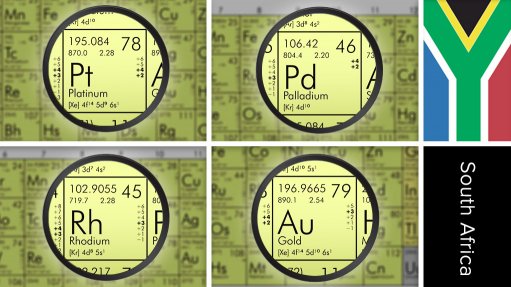 Image of periodic table symbols for platinum, palladium, rhodium and gold